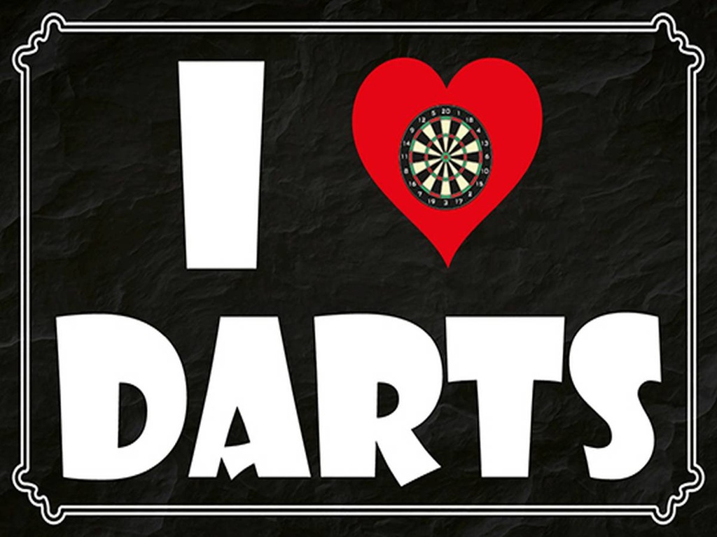 [LA-1791931-H] Holzschild 30x40 cm i Love Darts
