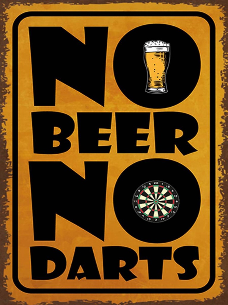 [LA-1791948-H] Holzschild 40x30 cm No Beer No Darts