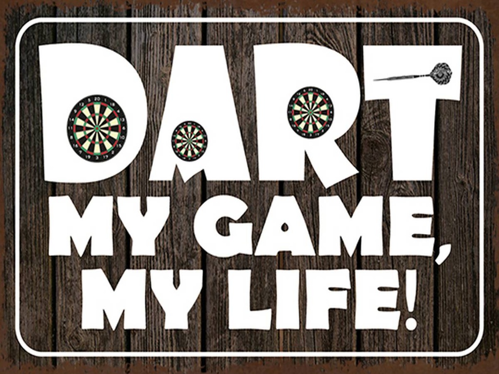 [LA-1791955-H] Holzschild 30x40 cm DART my Game my life