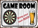 Holzschild 30x40 cm Dart game room bring your Beer