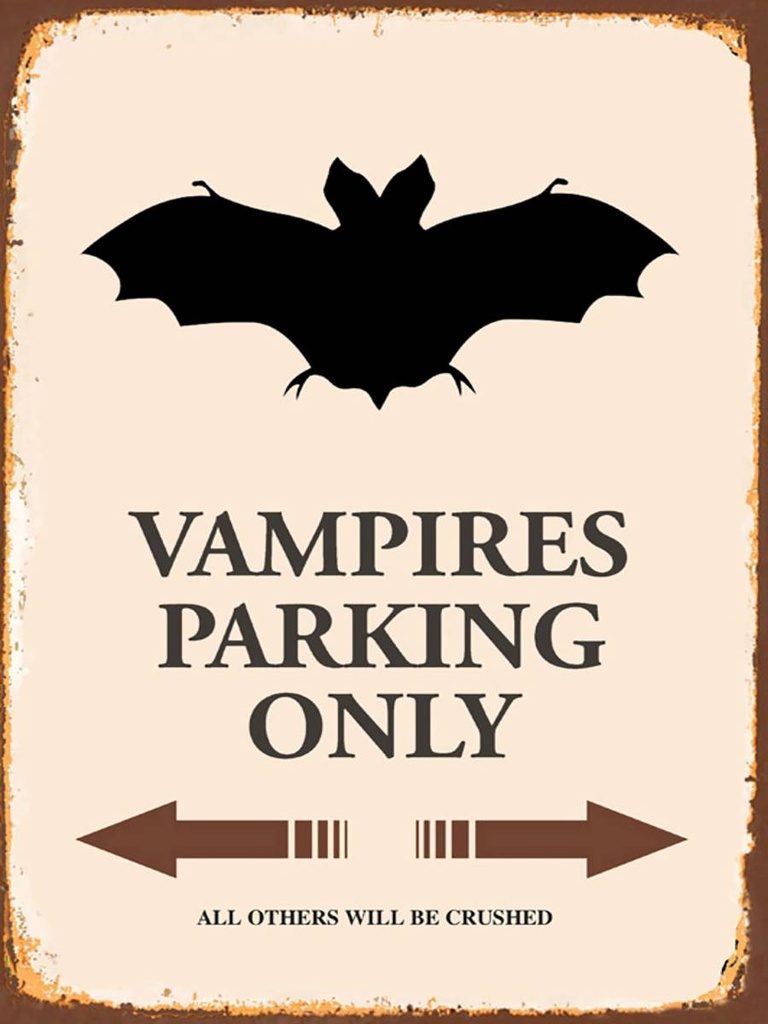 [LA-1791961-H] Holzschild 40x30 cm Vampires Parking only all others