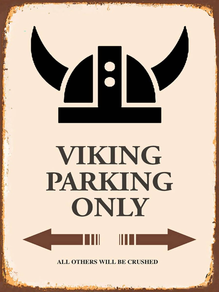 [LA-1791962-H] Holzschild 40x30 cm Viking Parking only all others