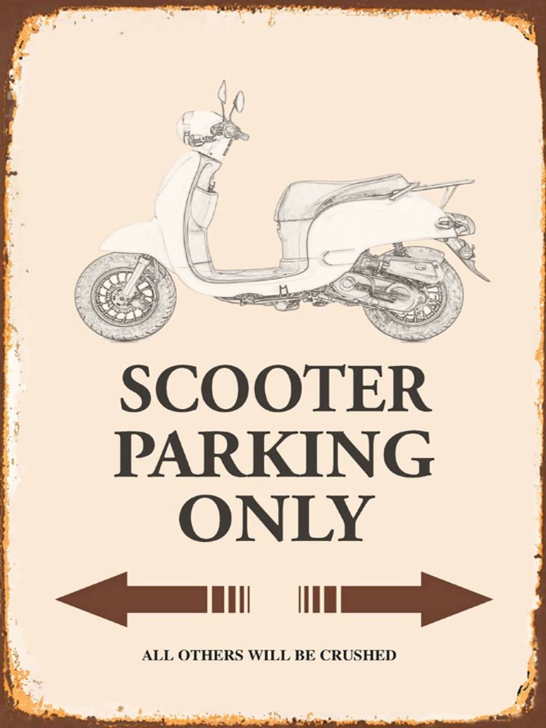 [LA-1791969-H] Holzschild 40x30 cm Scooter Parking only all others
