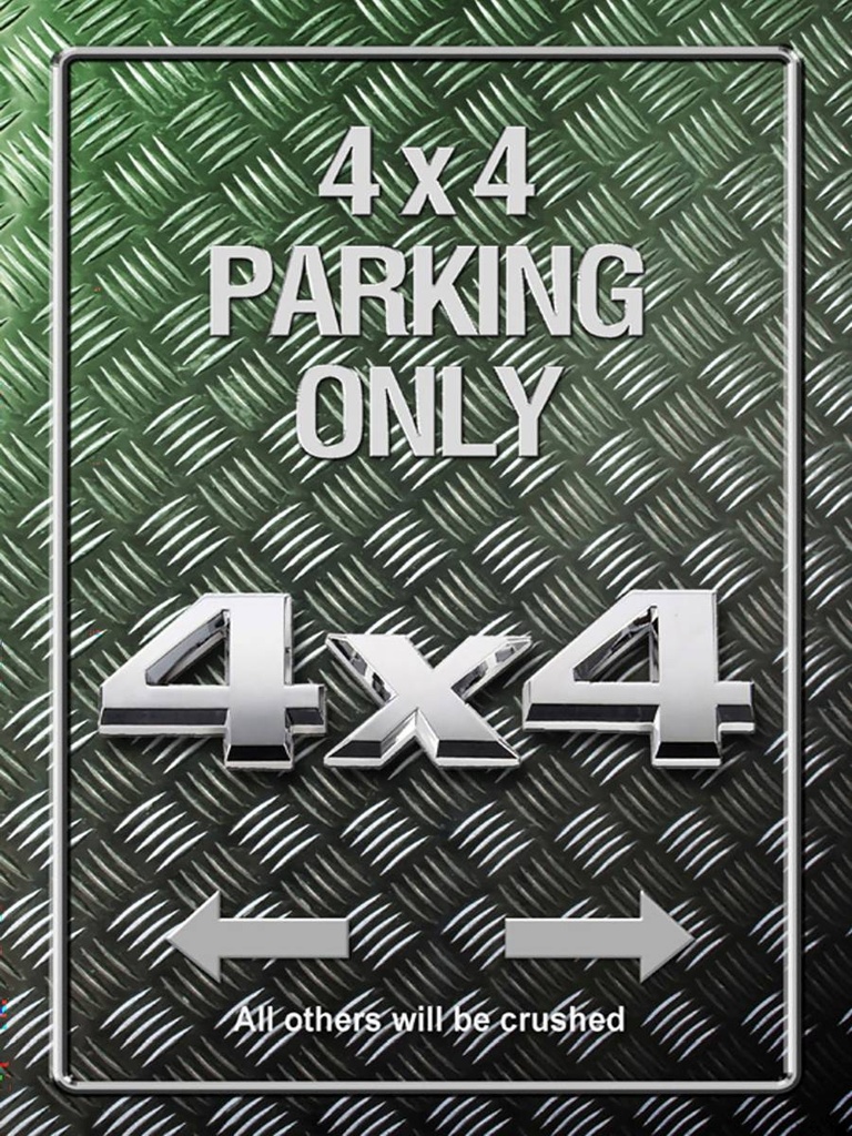 [LA-1791971-H] Holzschild 40x30 cm 4x4 Parking only all others