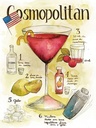 Holzschild 40x30 cm Rezept Cosmopolitan Cocktail Recipe