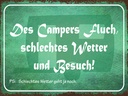 Holzschild 30x40 cm campers Fluch schlechtes Wetter