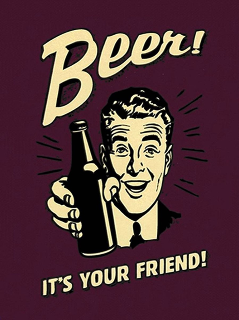 [LA-1791981-H] Holzschild 40x30 cm Beer it´s your Friend Bier