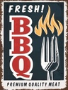 Holzschild 40x30 cm fresh BBQ Grill Premium Quality
