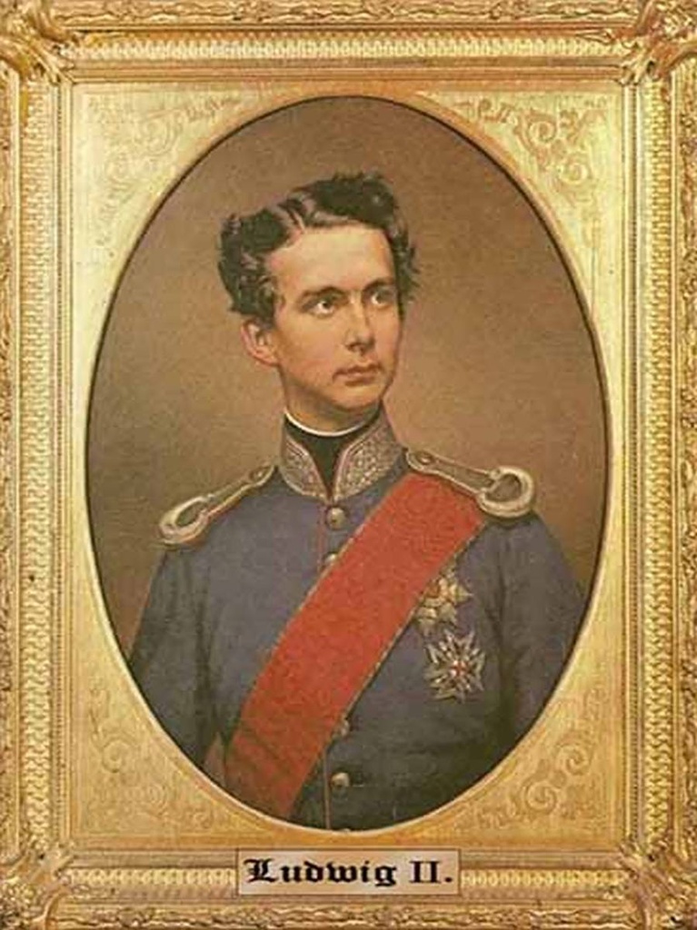 [LA-1791988-H] Holzschild 40x30 cm Portrait Ludwig II König von Bayern