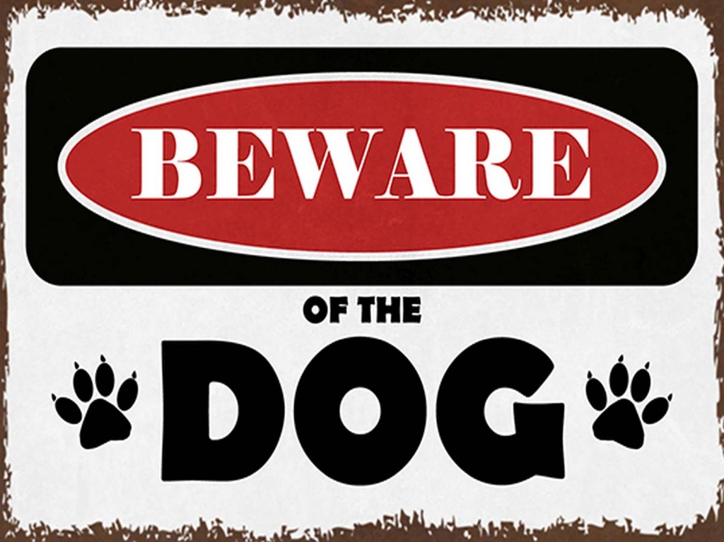 [LA-1791994-H] Holzschild 30x40 cm beware of the dog Vorsicht Hund