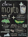 Holzschild 40x30 cm Rezept classic mojito white Rum Soda
