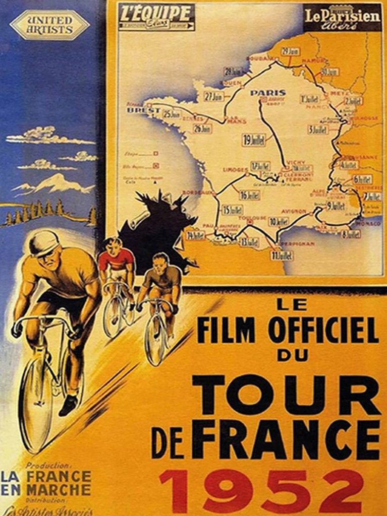 [LA-1792026-H] Holzschild 40x30 cm le film Fahrrad Tour France 1952