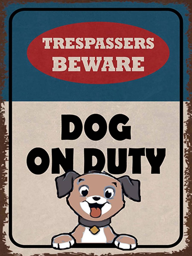 [LA-1792031-H] Holzschild 40x30 cm trespassers beware DOG on duty