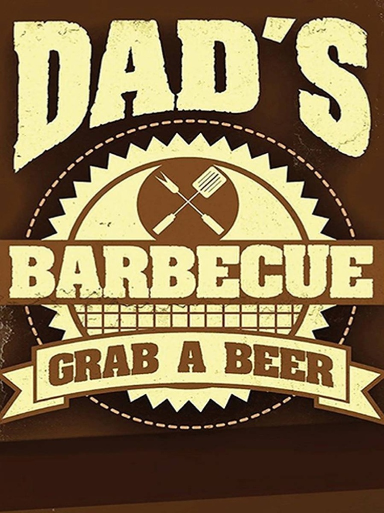 [LA-1792035-H] Holzschild 40x30 cm Dad´s barbecue grab a beer