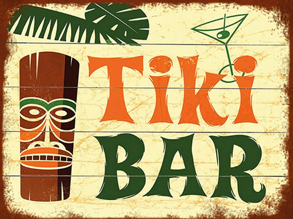 [LA-1792044-H] Holzschild 30x40 cm TIKI Bar Cocktail