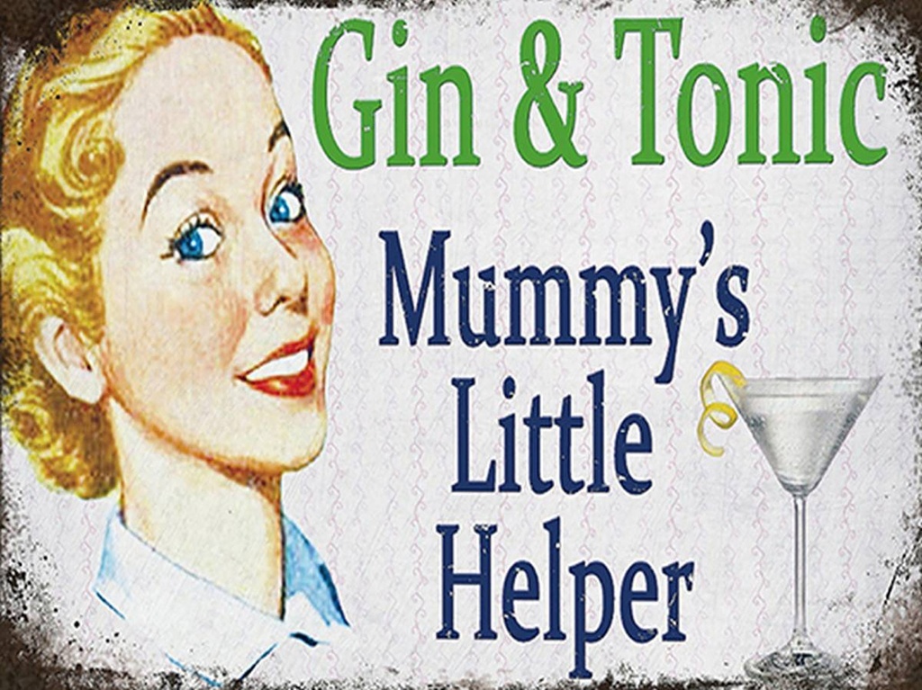 [LA-1792046-H] Holzschild 30x40 cm Gin Tonic Mummy´s little helper