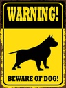 Holzschild 40x30 cm Hund Warning beware of dog