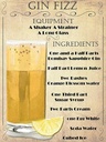 Holzschild 40x30 cm Alkohol Gin Fizz Equipment ingredients