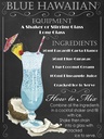 Holzschild 40x30 cm Alkohol blue hawaiian ingredients