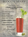 Holzschild 40x30 cm Alkohol bloody mary Cocktail ingredient