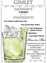 Holzschild 40x30 cm Alkohol Gimlet Equipment ingredients