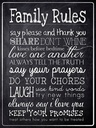 Holzschild 40x30 cm Family Rules say please
