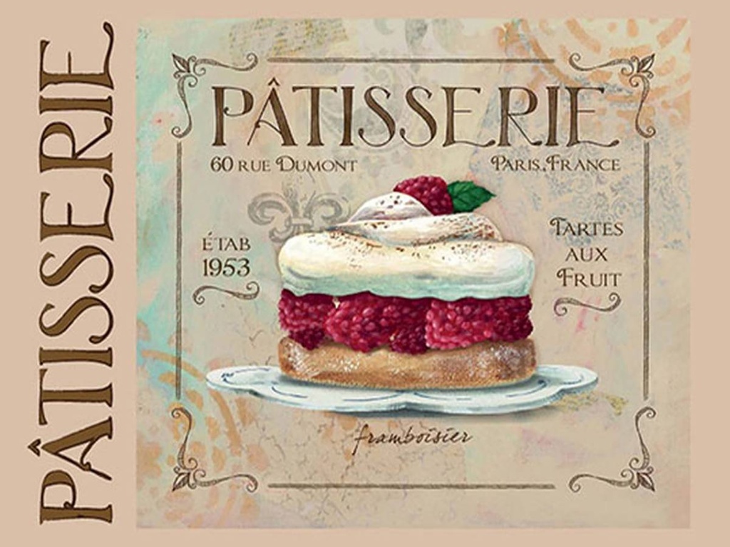 [LA-1792076-H] Holzschild 30x40 cm Patisserie Paris Tartes Kuchen