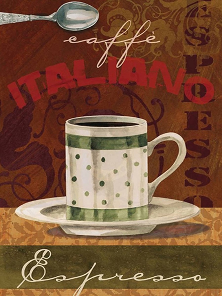 [LA-1792078-H] Holzschild 40x30 cm Kaffee Caffe italiano Espresso Tasse
