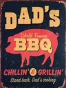 Holzschild 40x30 cm Dad´s world famous BBQ grillin