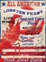 Holzschild 40x30 cm all american lobster feast music