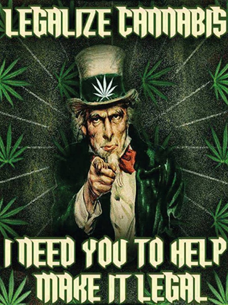 [LA-1792082-H] Holzschild 40x30 cm legalize cannabis need you help