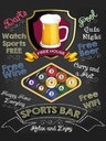 Holzschild 40x30 cm sports bar Beer relax and enjoy
