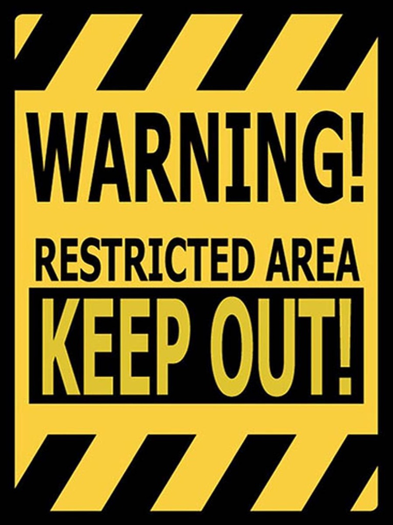 [LA-1792096-H] Holzschild 40x30 cm warning restricted area keep out