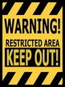 Holzschild 40x30 cm warning restricted area keep out