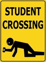 Holzschild 40x30 cm student crossing Bier