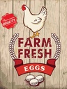 Holzschild 40x30 cm Huhn farm fresh eggs premium