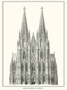 Holzschild 40x30 cm Zeichnung der Dom zu Köln Kölner Dom