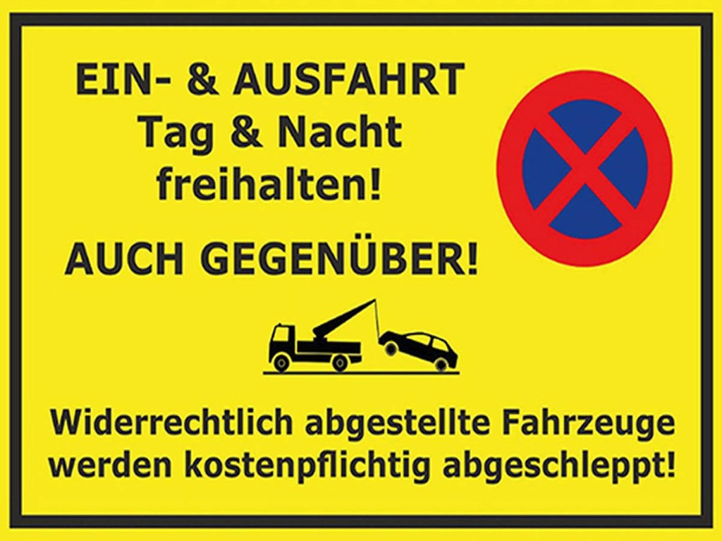 [LA-1792116-H] Holzschild 30x40 cm Parken Ein- Ausfahrt Tag Nacht frei