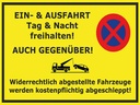 Holzschild 30x40 cm Parken Ein- Ausfahrt Tag Nacht frei