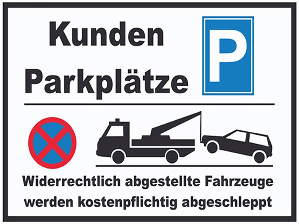 [LA-1792117-H] Holzschild 30x40 cm Parken Parkplatz Kunden widerrechtlich