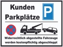 Holzschild 30x40 cm Parken Parkplatz Kunden widerrechtlich