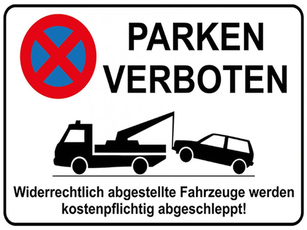 [LA-1792119-H] Holzschild 30x40 cm Parken Parken verboten widerrechtlich