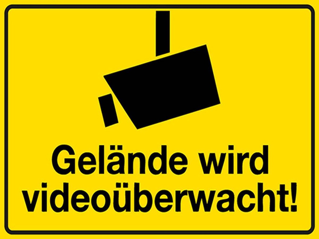 [LA-1792120-H] Holzschild 30x40 cm Gelände wird videoüberwacht