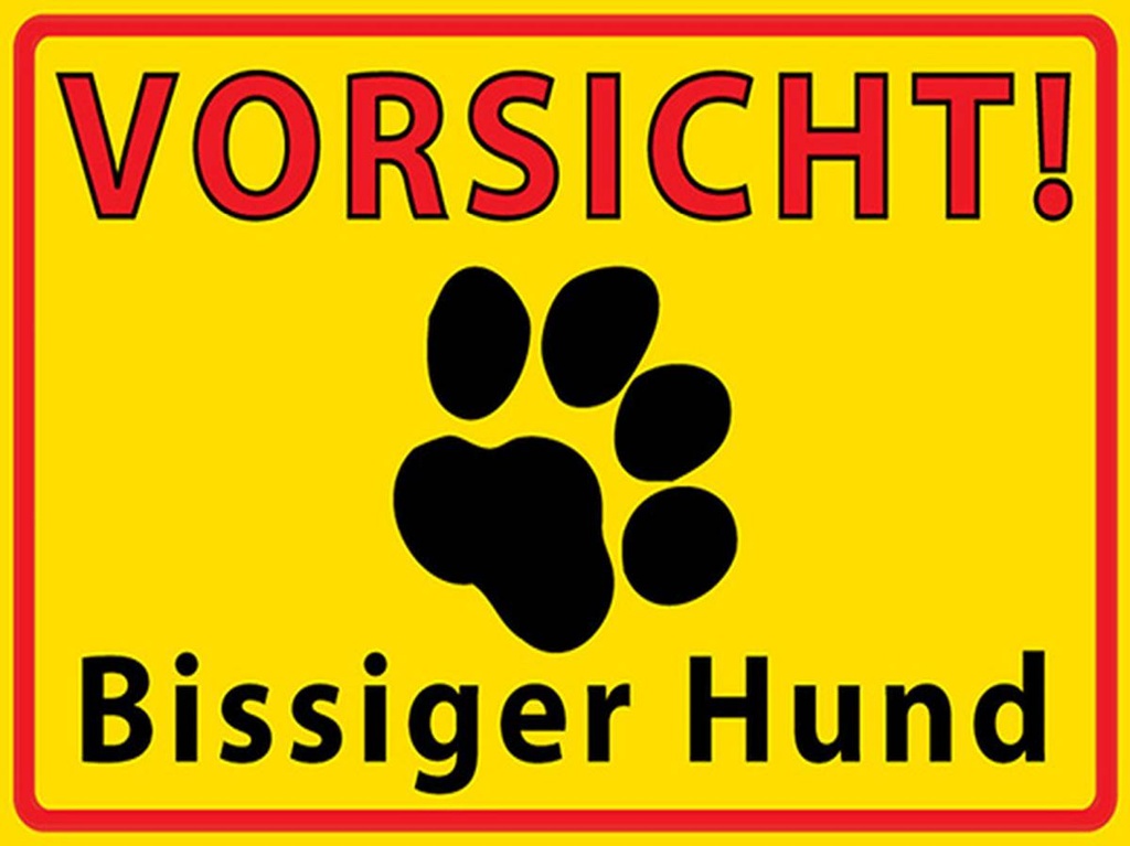 [LA-1792121-H] Holzschild 30x40 cm Tiere Vorsicht bissiger Hund