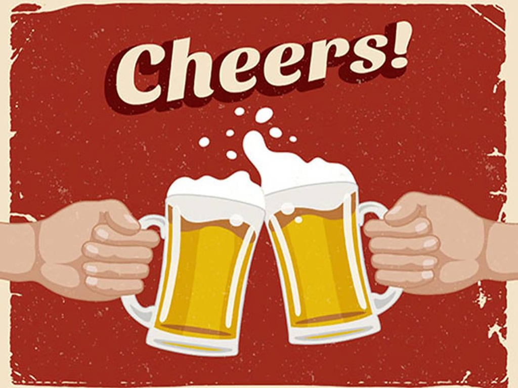 [LA-1792135-H] Holzschild 30x40 cm Alkohol Beer Cheers Bier