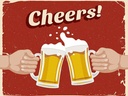 Holzschild 30x40 cm Alkohol Beer Cheers Bier