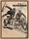 Holzschild 40x30 cm Retro das Motorrad Soldaten