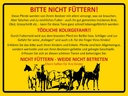 Holzschild 30x40 cm Tiere bitte nicht füttern Pferde Weide