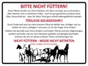 Holzschild 30x40 cm Tiere bitte nicht füttern Pferde Verbot