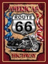 Holzschild 40x30 cm Motorrad Americas Route 66 highway